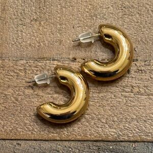 Thick gold hoop earrings